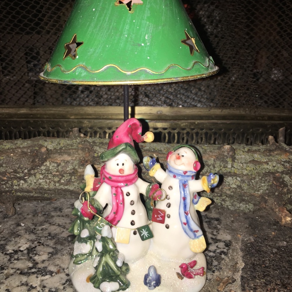 Snowman candle holder lamp Christmas